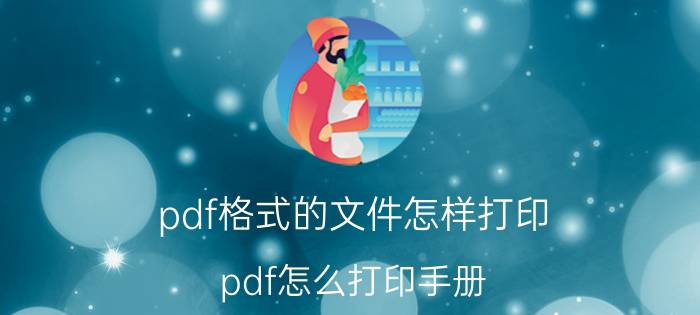 pdf格式的文件怎样打印 pdf怎么打印手册？